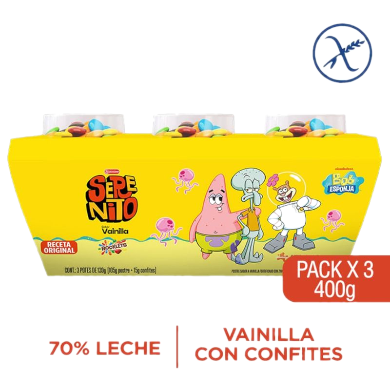 Pack Postre Serenito Rocklets 3 Unidades 360 G