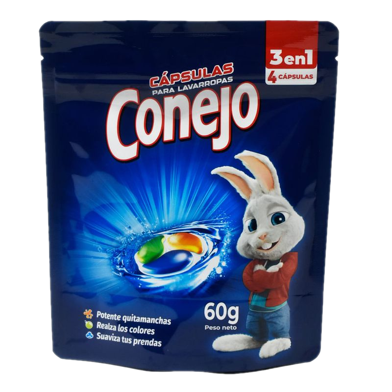 Detergente Para Ropa Conejo En Cápsulas 4 Unidades