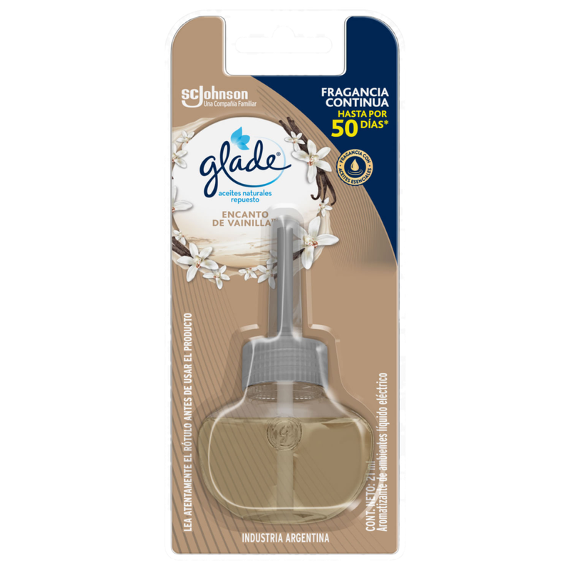 Aromatizante Glade Liquido Electrico Vainilla 21 Ml Repuesto