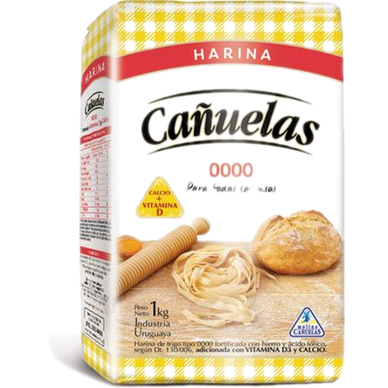 Harina Cañuelas 0000 Con Calcio Y Vitamina D3 1 Kg