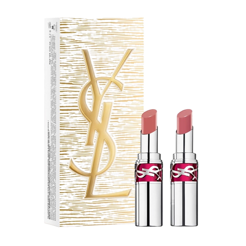 Cofre Yves Saint Laurent Labial Candyglaze N°15 Showcasing Nude + Candyglaze N°44 Nude Lavalliêre