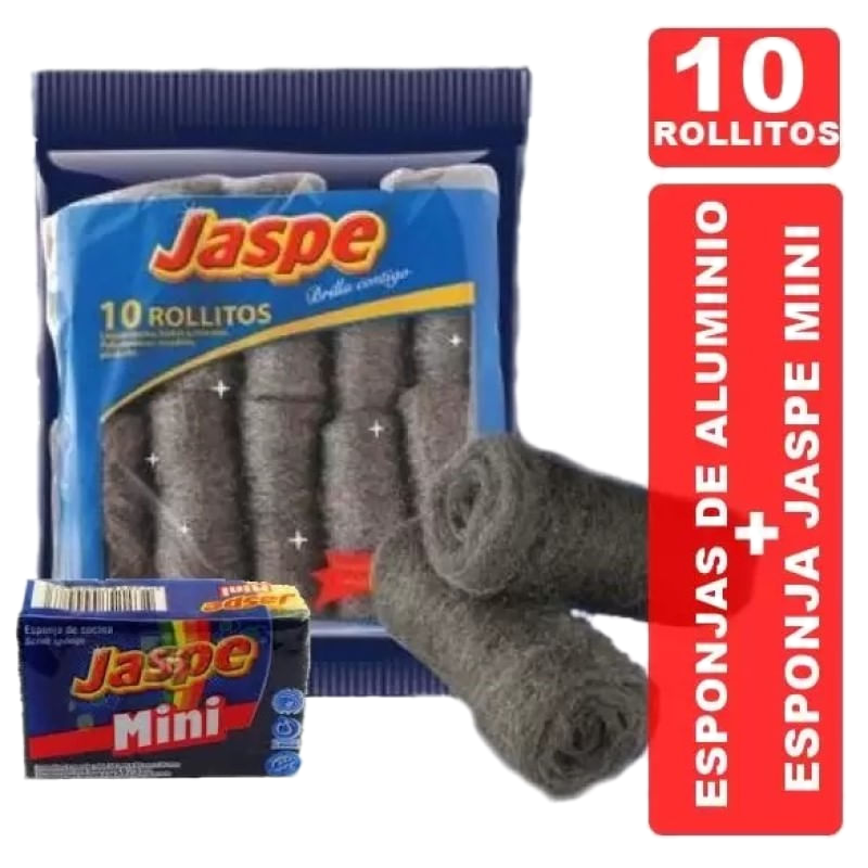Esponja Jaspe Aluminio 10 Unidades +esponja Cocina
