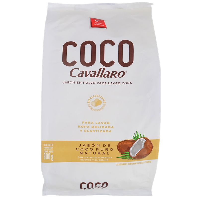 Detergente En Polvo Coco Cavallaro Ropa Delicada 800 G