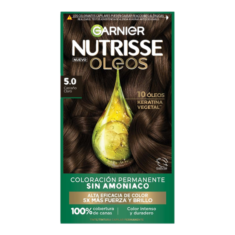 Tinta Garnier Nutrisse Oleos Castaño Claro 5.0
