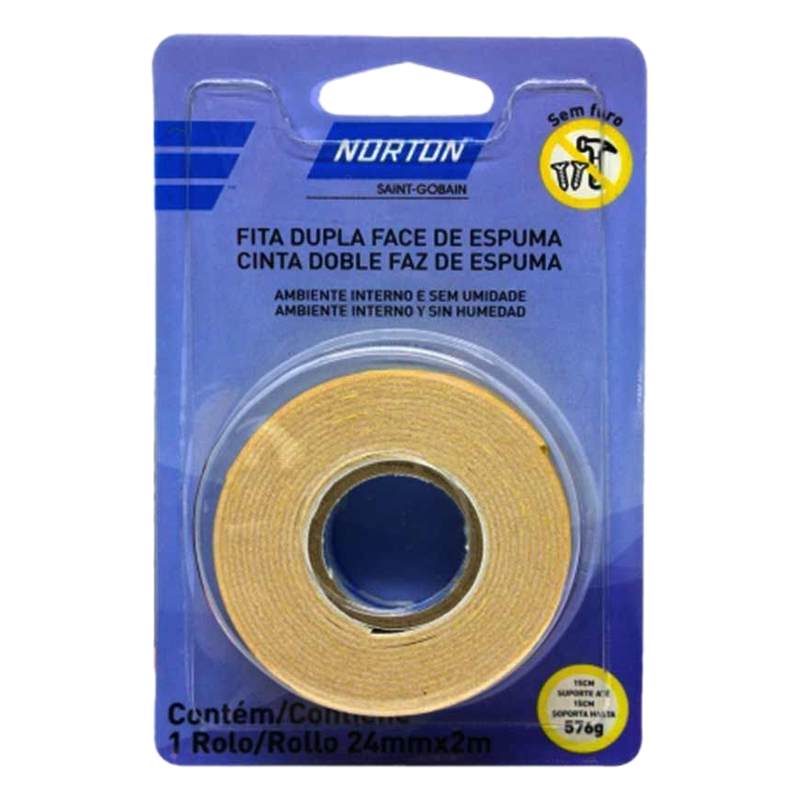 Cinta Doble Faz Norton 24 Mm X 2 Mt