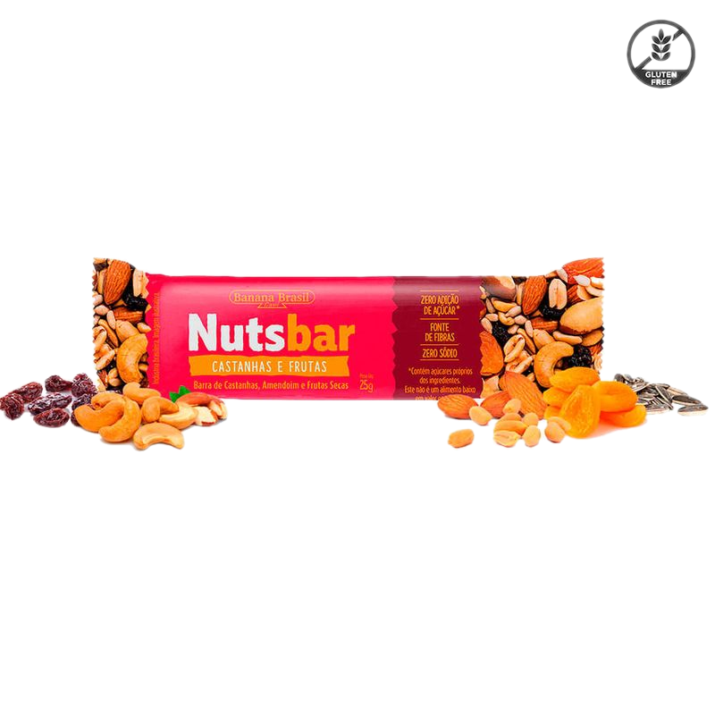 Barra Nuts Bar Fruta Sin Azúcar Y Sin Gluten 25 G