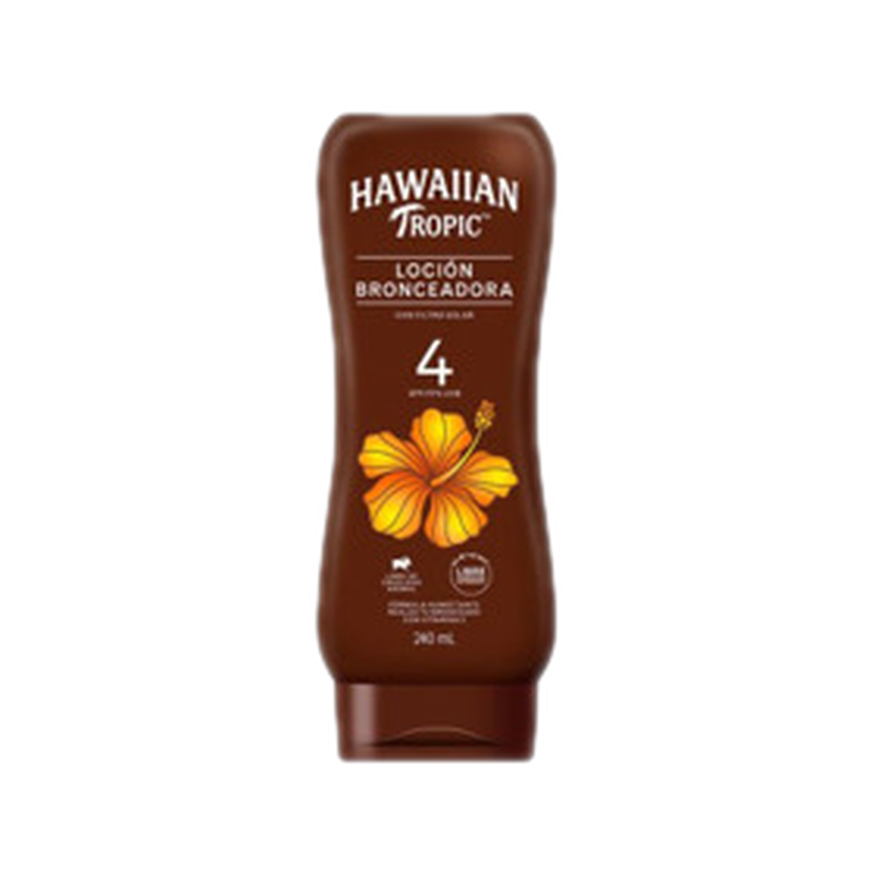 Hawaiian Locion Bronceadora Dark Tanning Lotion Con Filtro Solar 4 Fps [240 Ml]