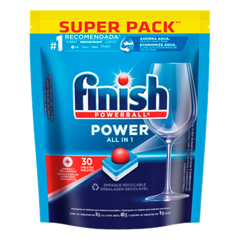 Detergente En Tabletas Finish 30 Unidades