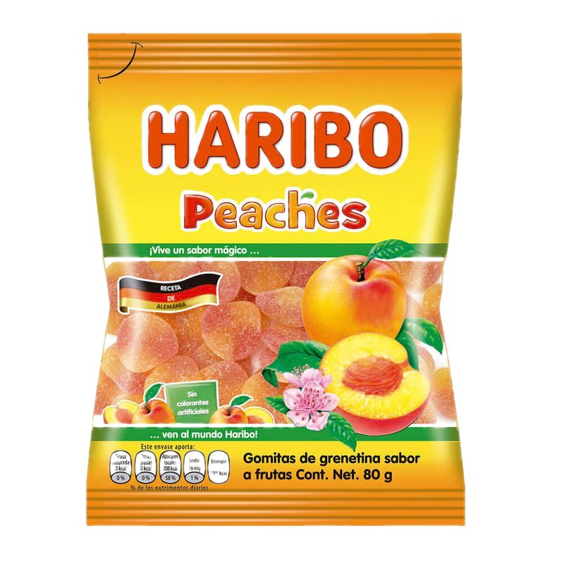 Goma Gelatina Haribo Peaches 80 G