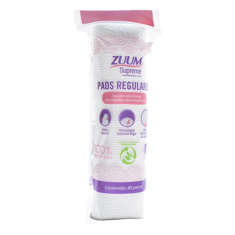 Discos Zuum Desmaquillantes Premium 80 Unidades