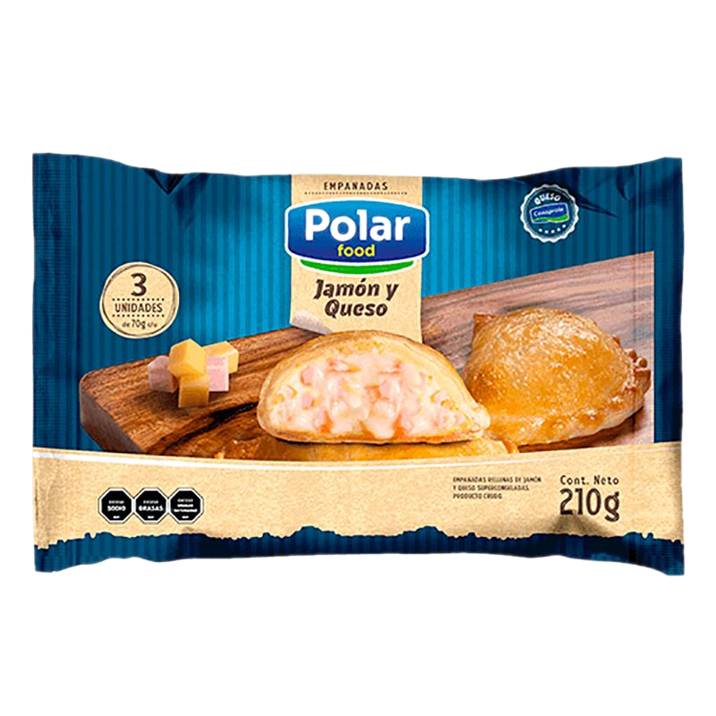Empanadas De Jamón Y Queso Polar Food 3 Unidades 210 G