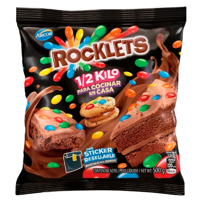 Chocolate Confitado Arcor Rocklets 500 G