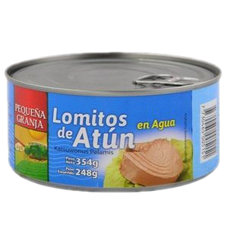 Lomitos De Atun Pequeña Granja Al Agua Lata 354 G