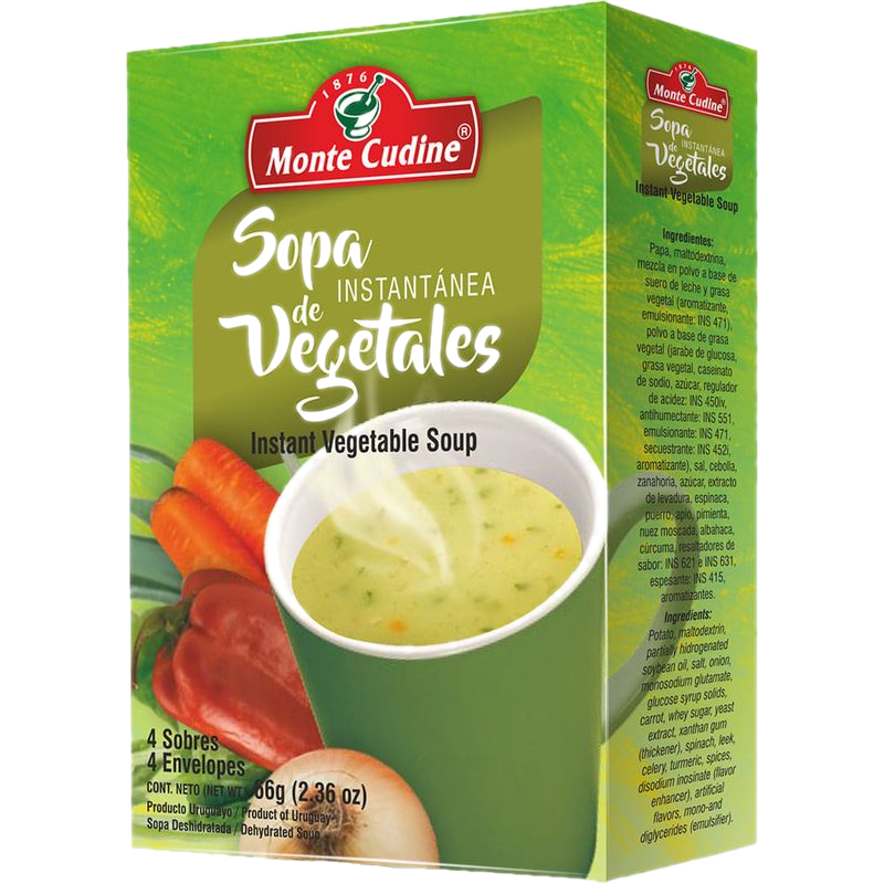 Sopa Instantánea Vegetales Monte Cudine 4 Unidades