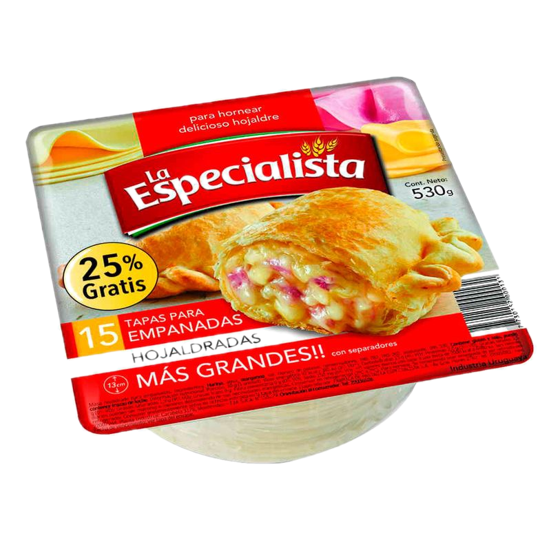 Tapa Empanadas La Especialista Hojaldradas 15 Unidades 530 G