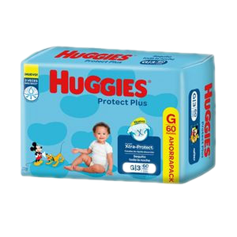 Pañal Huggies Prot Plus G 60 Unidades Ahorro
