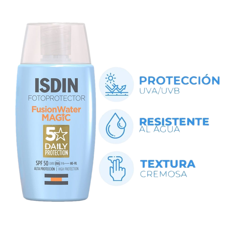 Protector Solar Facial Isdin Fusion Water Magic Fps50 Textura Ultra Ligera 50 Ml