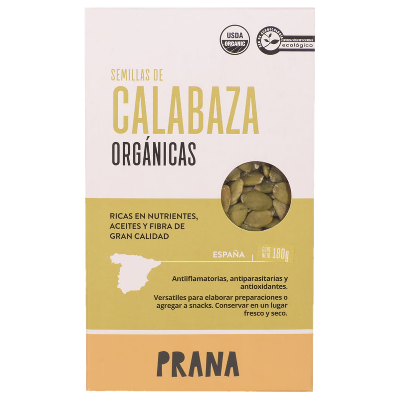 Semillas De Calabaza Orgánicas Prana 180 G