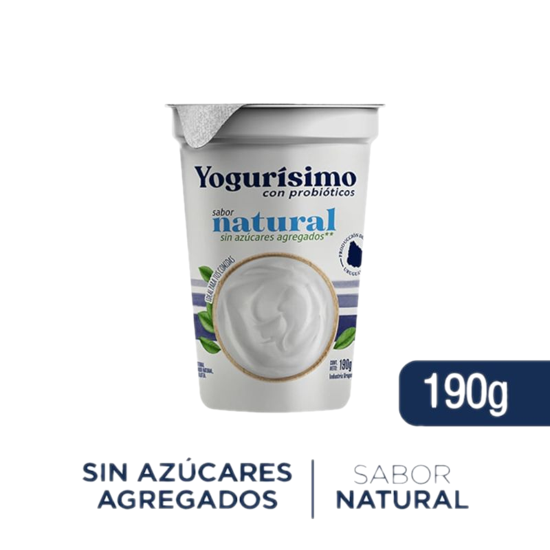 Yogur Yogurísimo Integral Sin Azúcar 190 G