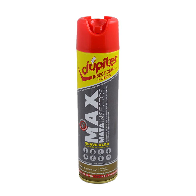 Insecticida Aerosol Jupiter Max Suave Olor Mata Insectos 360 Ml