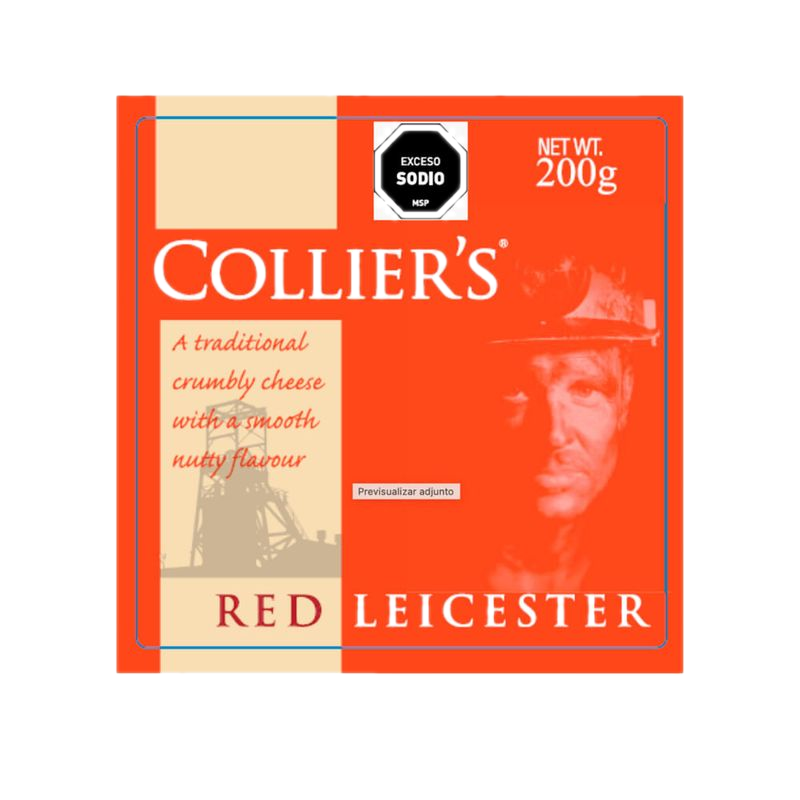 Queso Cheddar Rojo Collier's 200 G