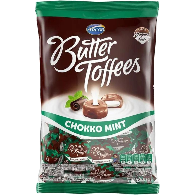 Caramelos Butter Toffees Chokko Mint 822 G