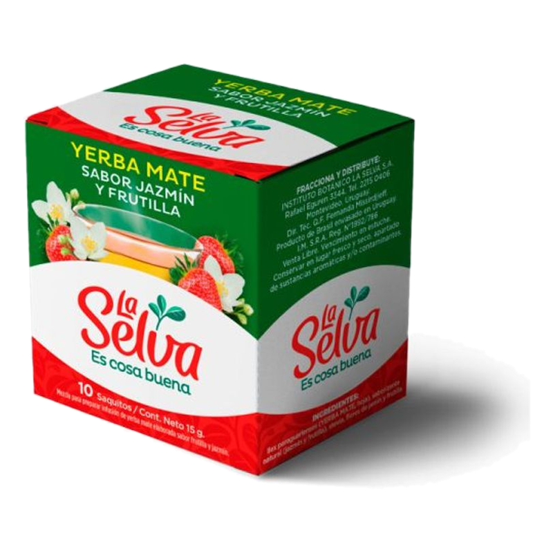 Infusión La Selva Yerba Mate Sabor Jazmín Y Frutilla 10 Sobres