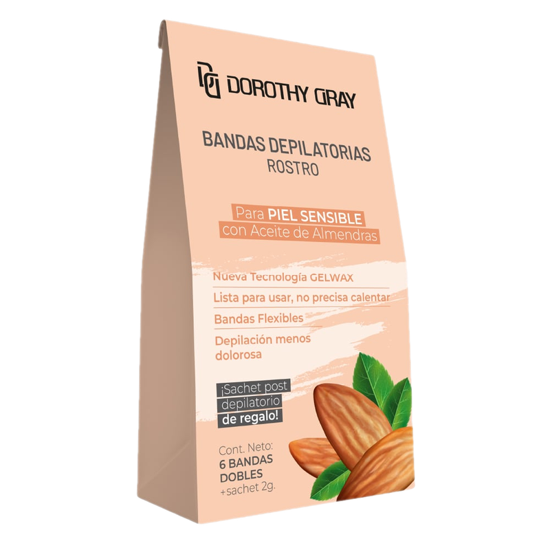 Bandas Depilatorias Facial Dorothy Gray Para Piel Sensible 6 Unidades