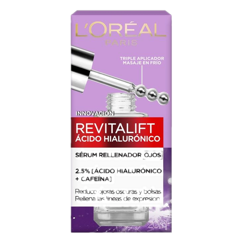 Sérum Rellenador Ojos Revitalift Con Ácido Hialurónico L'oréal 20 Ml