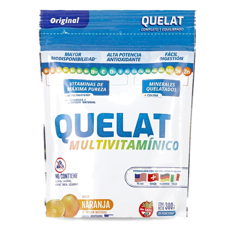 Suplemento Quelat Multivitamínico Sabor Naranja 300 G