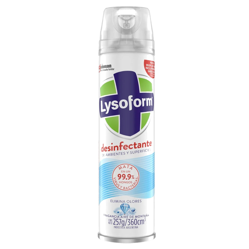 Desinfectante Lysoform Aire De Montaña Aerosol 360cc Elimina
