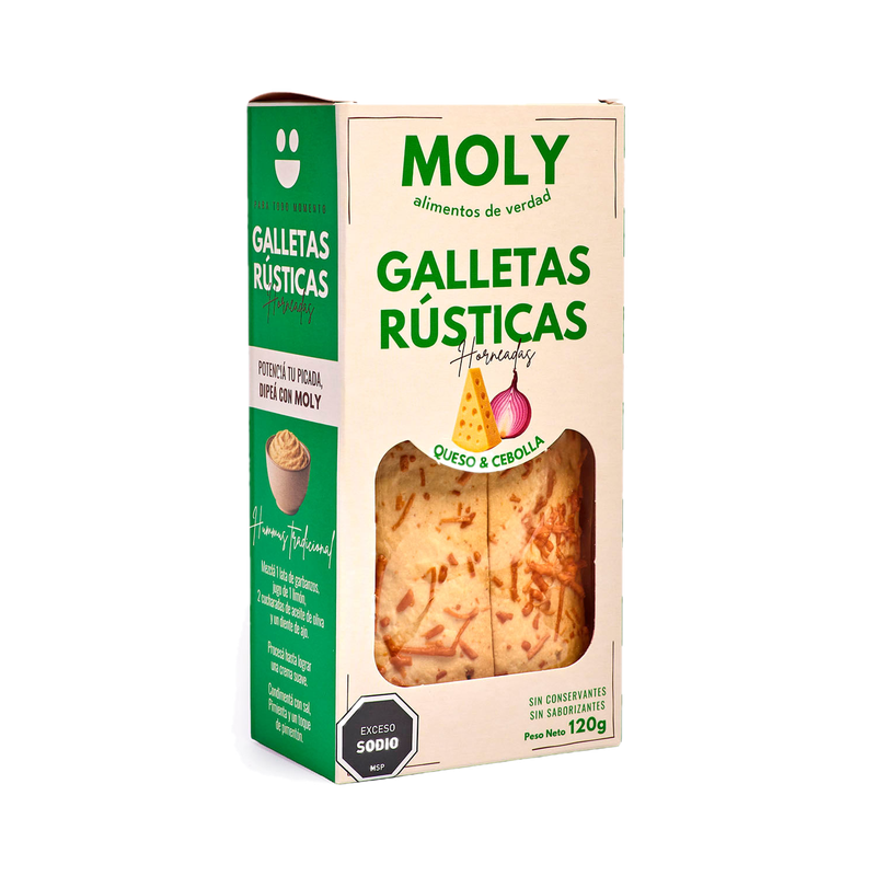 Galletas Moly Rusticas Sabor Queso Y Cebolla 120 G
