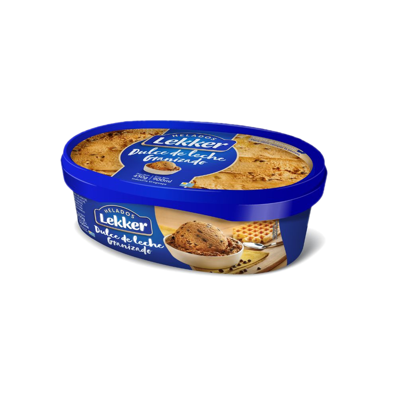 Helado Lekker Dulce De Leche Granizado 900 Ml