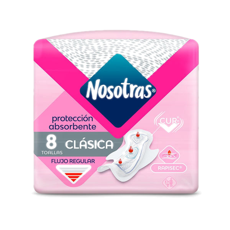 Nosotras Toalla Clasica Suave 8 Unidades 7725