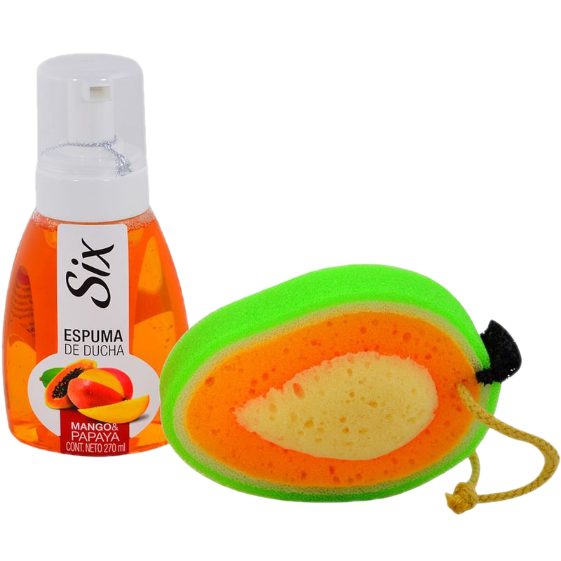 Pack Six Papaya Espuma 270 Ml + Esponja