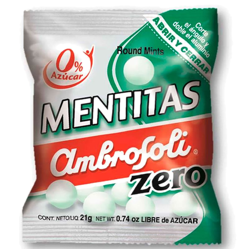 Mentitas Ambrosoli Zero Azúcar 21 G