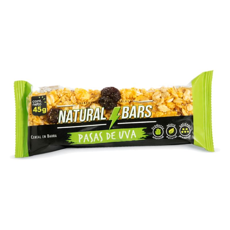 Barra De Cereal Pasas De Uva Natural Bars 45 G