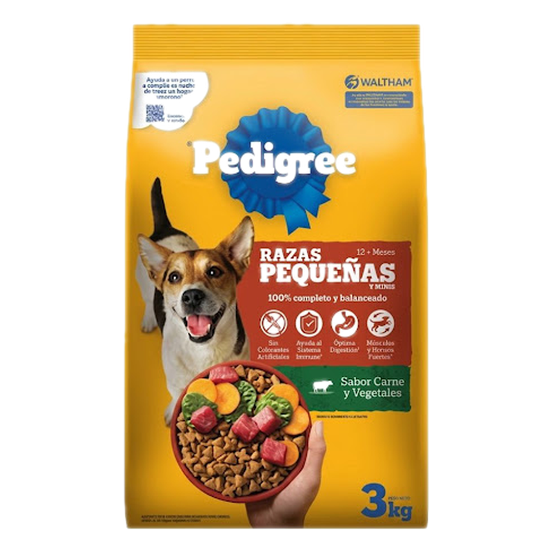 Alimento Para Perros Adultos Razas Pequeñas Pedigree 3 Kg