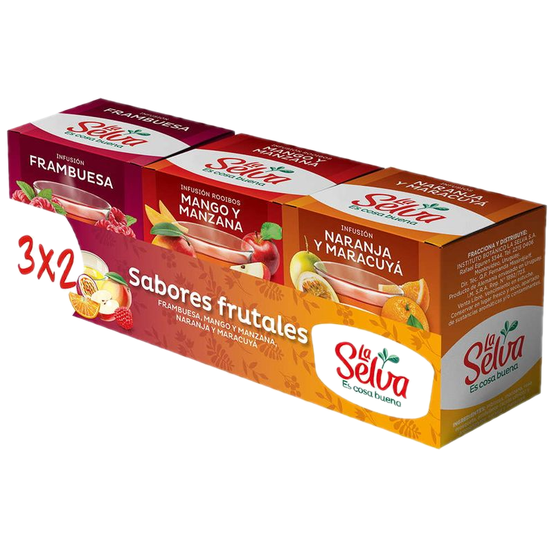 Pack Té La Selva Frambuesa+mango/manzana+naranja-maracuyá 10 Unidades