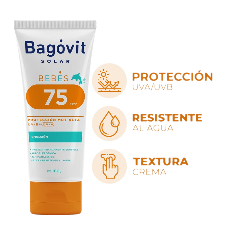 Protector Solar Bagovit Bebés Emulsión Fps75 180 G