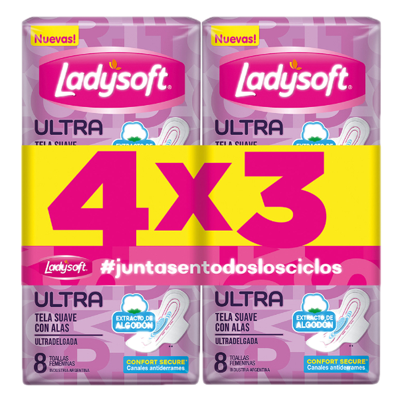Ladysoft Ultradelgada Suave Violeta 4 X 3