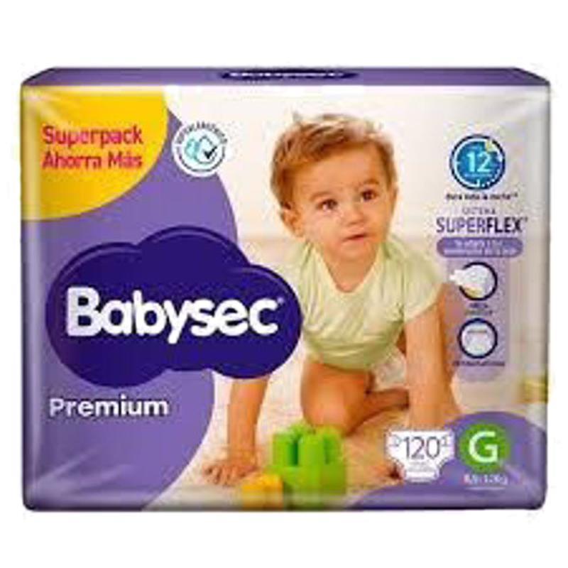 Babysec Premium Super Pack G 120 Unidades
