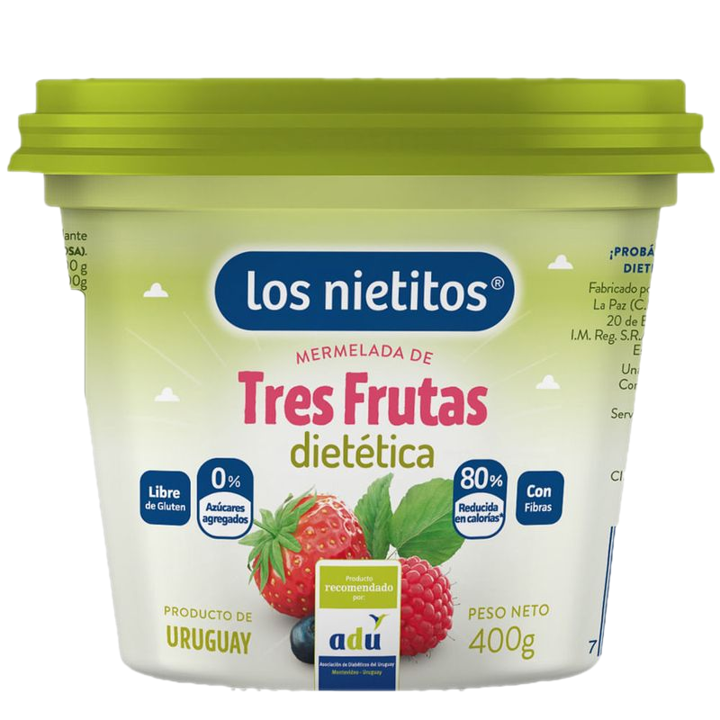 Mermelada Los Nietitos 3 Frutas 0% Pote 400 G