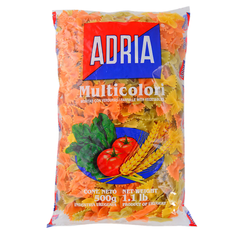Fideos Adria Moñitas Multicolor 500 G