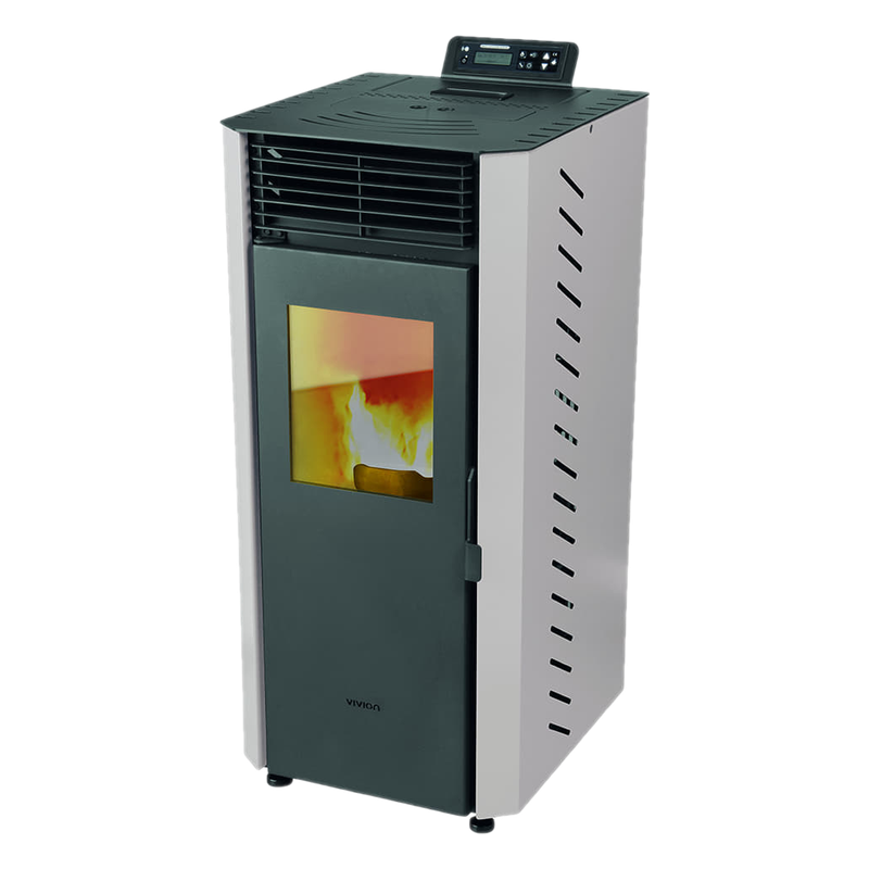 Calefactor A Pellet Vivion Eco Start Blanco 12 Kw