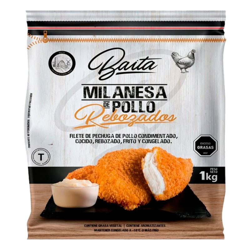 Milanesas De Pollo Rebozados Baita 1 Kg