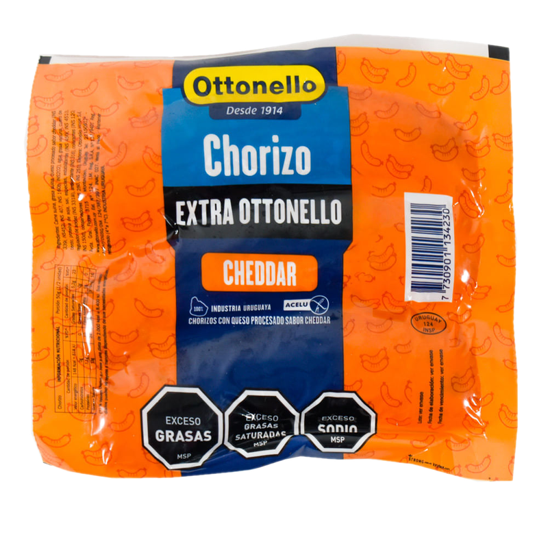 Chorizo Extra Con Cheddar Ottonello 3 Unidades