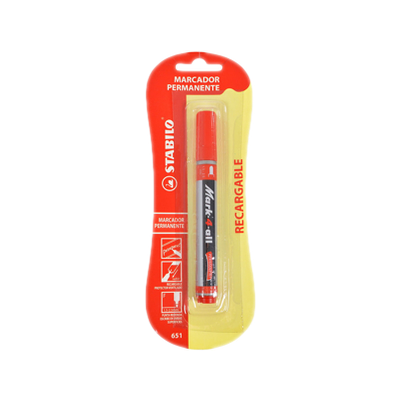 Marcador Permanente Stabilo Rojo X 1 Unidad
