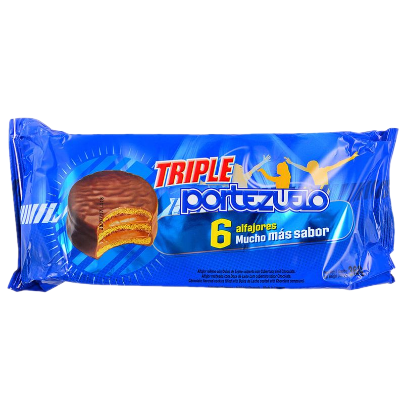 Pack Alfajor Triple Portezuelo Chocolate 360 G