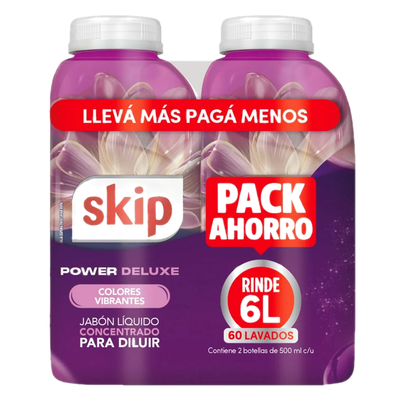 Pack 2 Unidades Detergente Skip Power Para Diluir 500 Ml